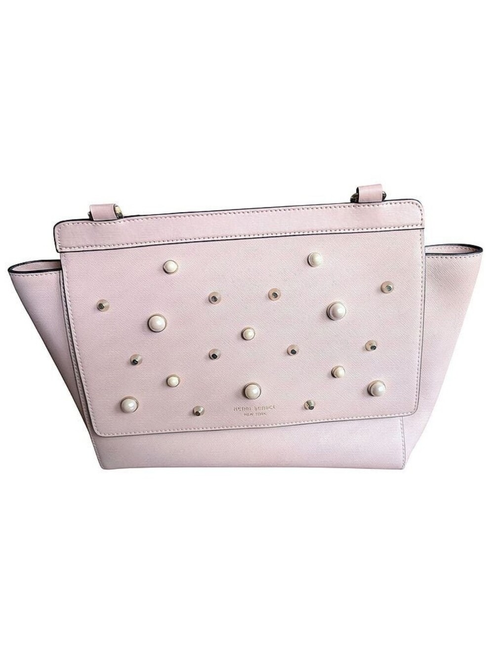 henri bendel Pale Pink Pearl-Stud Shoulder Bag